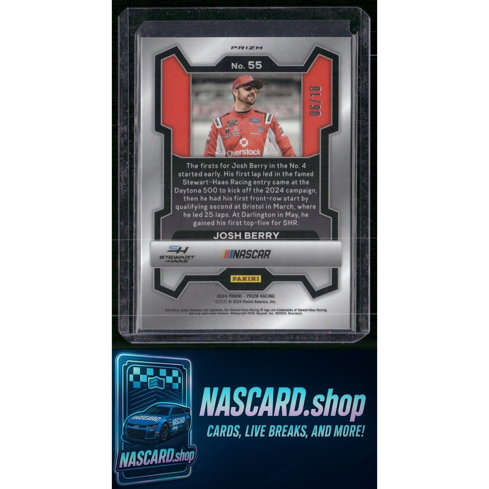 2024 Panini Prizm #55 Josh Berry Blue Shimmer #/10 - NASCARD.shop