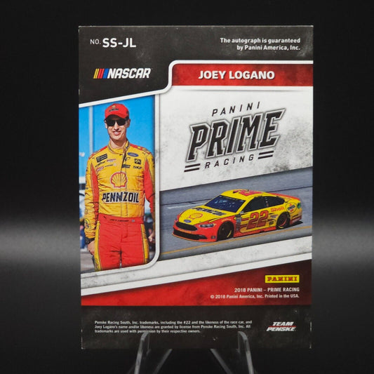 2018 Panini Prime Racing - Shadowbox Signatures Joey Logano #SS-JL /99 (AU)
