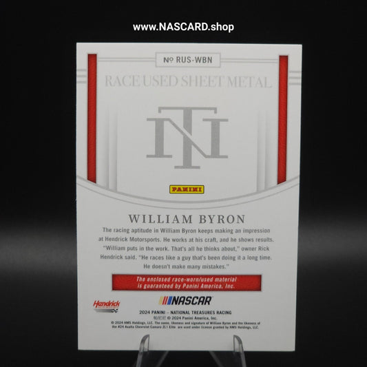 2024 Panini National Treasures Race Used Sheet Metal William Byron /99