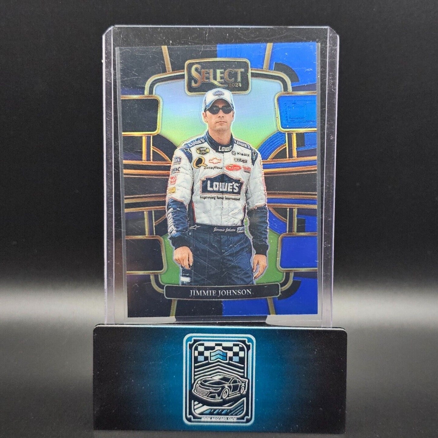 2024 Panini Select - Grandstand Black and Blue Prizm #91 Jimmie Johnson /49 - NASCARD.shop