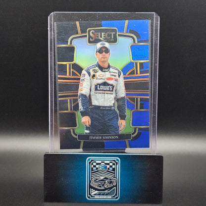 2024 Panini Select - Grandstand Black and Blue Prizm #91 Jimmie Johnson /49 - NASCARD.shop