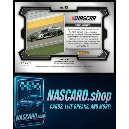 2024 Panini Prizm #12 Erik Jones White Sparkle - NASCARD.shop