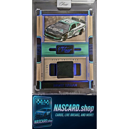 2025 Panini Turn Four #TS-DRG David Ragan Tire Swatches Blue #/49