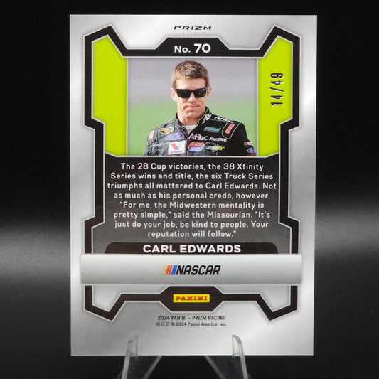 2024 Panini Prizm Racing Carolina Blue Prizm #70 Carl Edwards /49