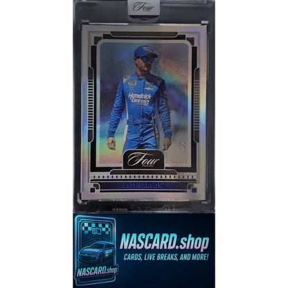 2025 Panini Turn Four #77 Kyle Larson Blue #/5