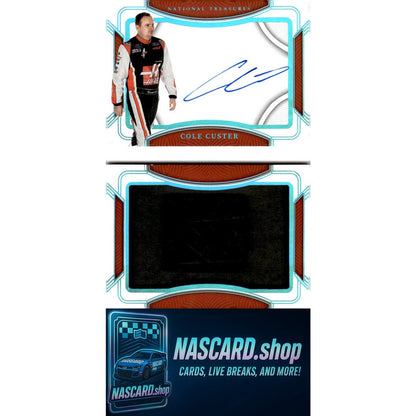 2023 National Treasures Cole Custer Jumbo Shoe Sole Signature Booklet #/10