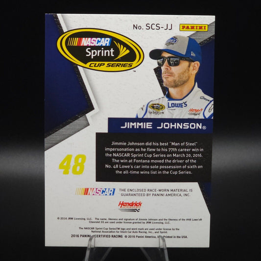 2016 Panini Certified - Sprint Cup Swatches #SCS-JJ Jimmie Johnson /125 (MEM) NASCARD.shop