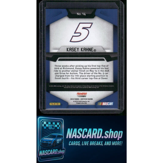 2016 Panini Certified #14 Kasey Kahne Mirror Green #/5