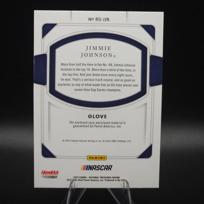 2023 Panini National Treasures Race Used Jimmie Johnson #RU-JJN Glove /25 (MEM) - NASCARD.shop
