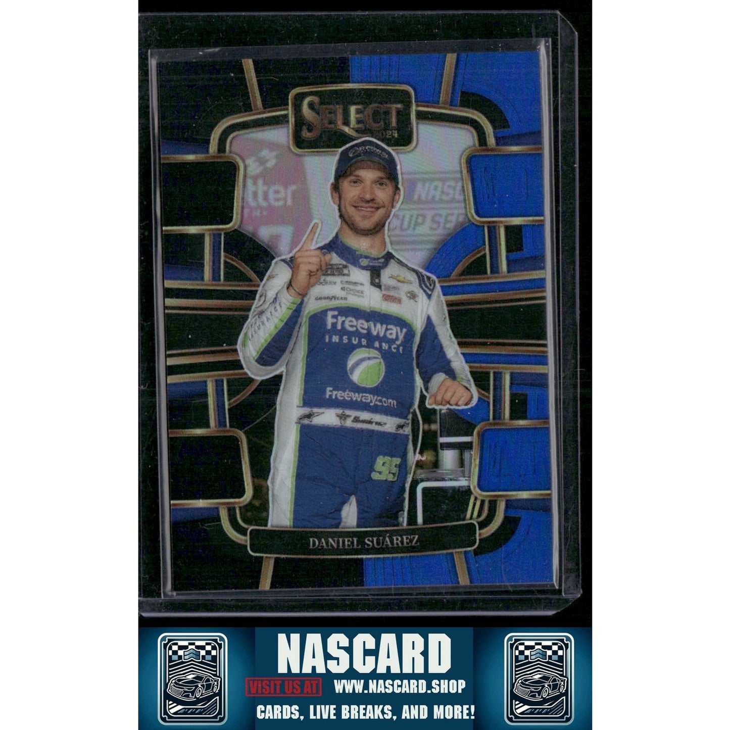 2024 Panini Select #14 Daniel Suarez Black and Blue Prizms #/49
