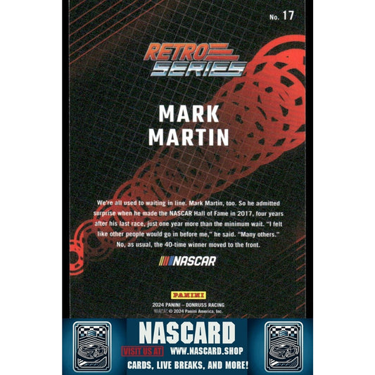 2024 Panini Donruss NASCAR - Retro Series Mark Martin #17 Blue Cracked Ice 24/35