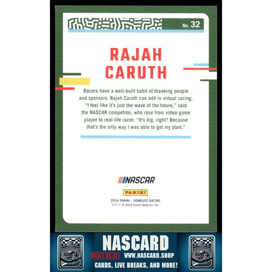 2024 Panini Donruss NASCAR - Rajah Caruth #32 Pink /25