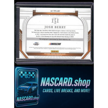 2024 Panini National Treasures Josh Berry Track Pass Signatures Holo Silver #/25