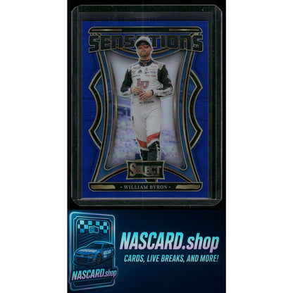 2025 Panini Select #3 William Byron Sensations Blue Prizms #/49