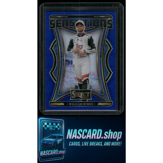 2025 Panini Select #3 William Byron Sensations Blue Prizms #/49