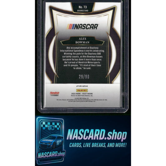 2025 Panini Select #73 Alex Bowman White Prizms #/99