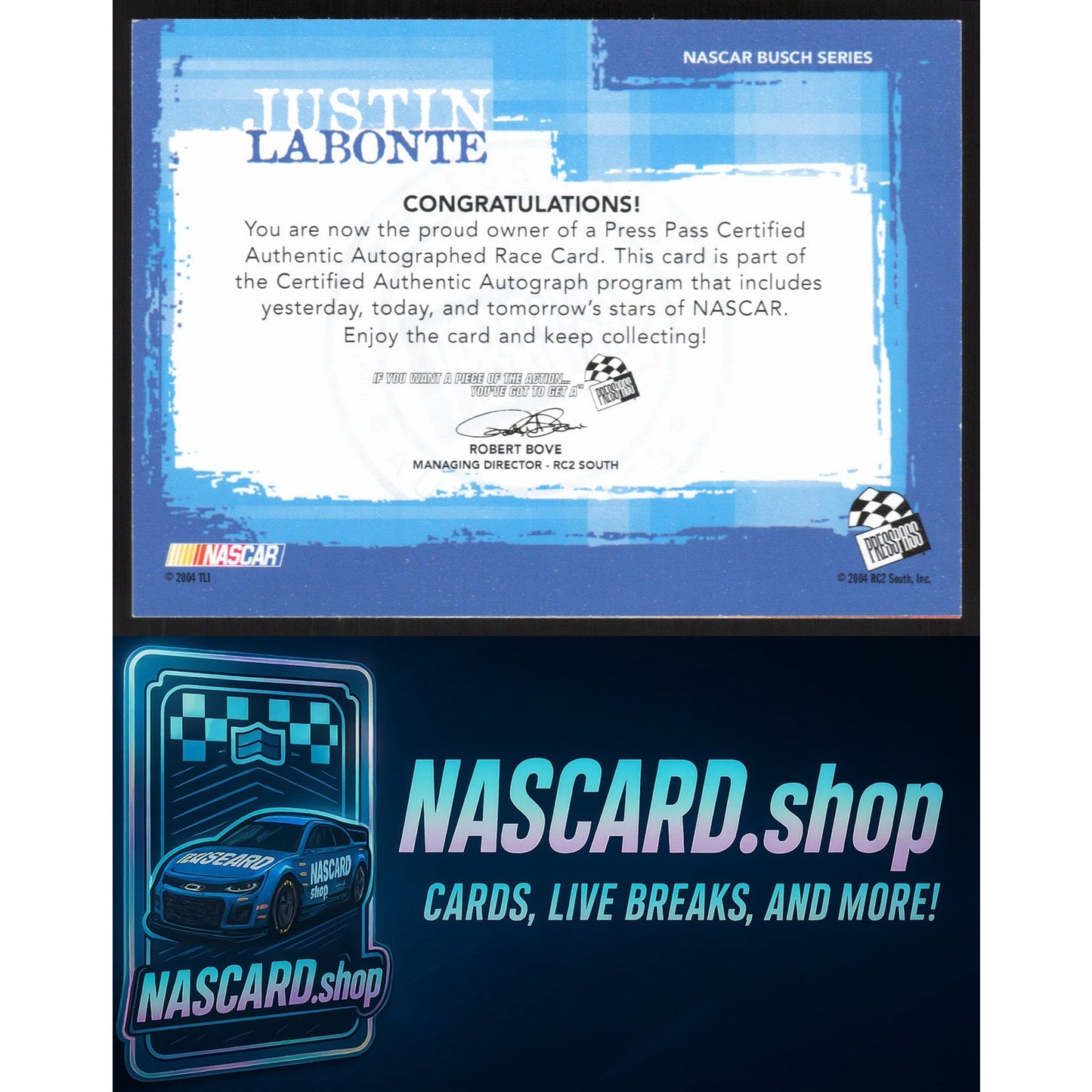 2000 Maxximum #JL Justin Labonte Signatures