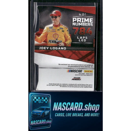 2023 Panini Prime #JL-1 Joey Logano Prime Number Signatures #/7 - NASCARD.shop