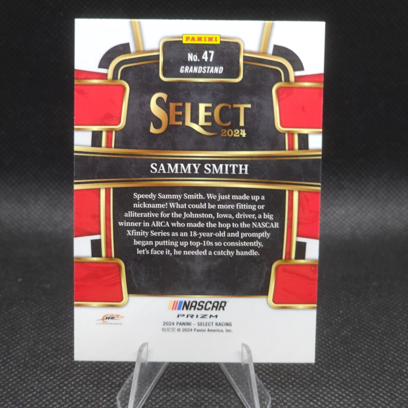 2024 Panini Select Racing Grandstand Orange Flash Prizm #47 Sammy Smith - NASCARD.shop