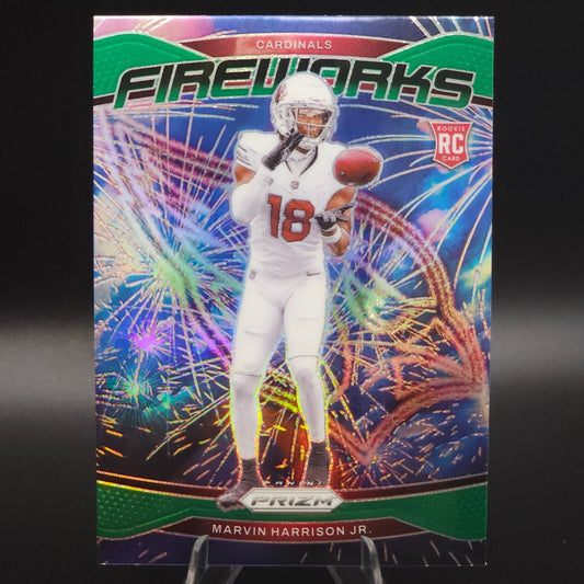 2024 Panini Prizm - Fireworks Marvin Harrison Jr. #20 Green Prizm (RC)