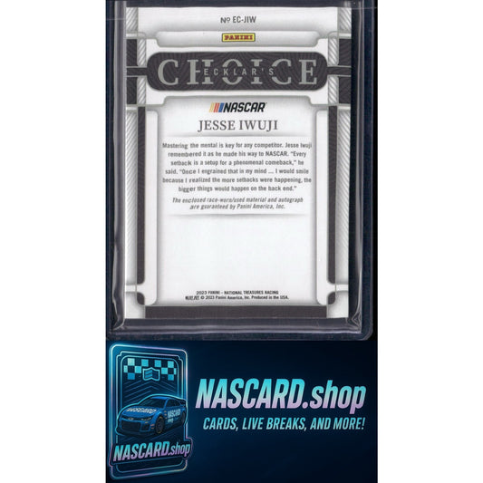 2023 Panini National Treasures #EC-JIW Jesse Iwuji Ecklar's Choice #/88 - NASCARD.shop