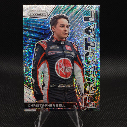 2023 Panini Prizm Racing Fractal White Sparkle Prizm #F13 Christopher Bell - NASCARD.shop