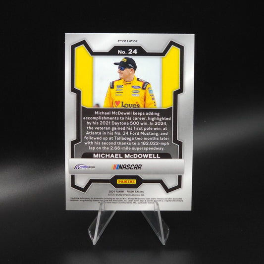 2024 Panini Prizm - Blue Cracked Ice #24 Michael McDowell NASCARD.shop