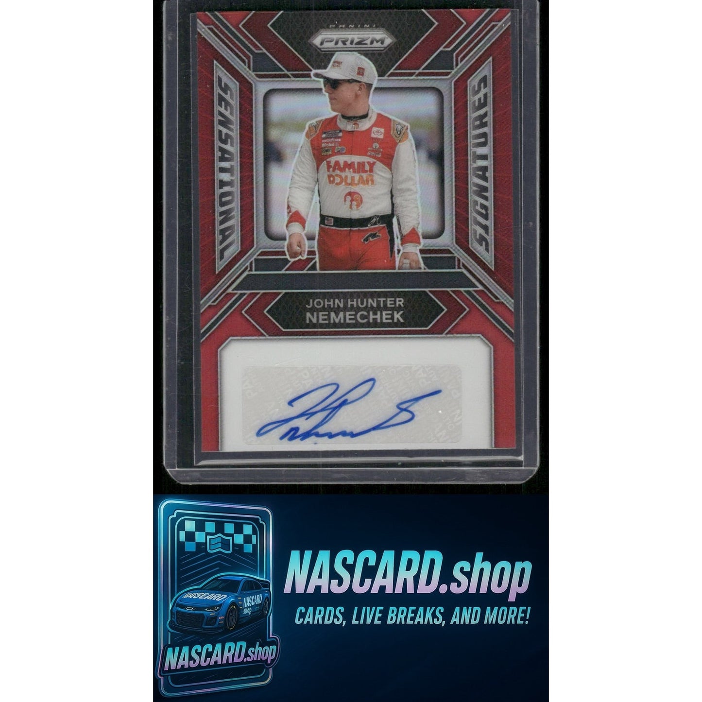 2024 Panini Prizm #SS-JHN John Hunter Nemechek Sensational Signatures Red #/99