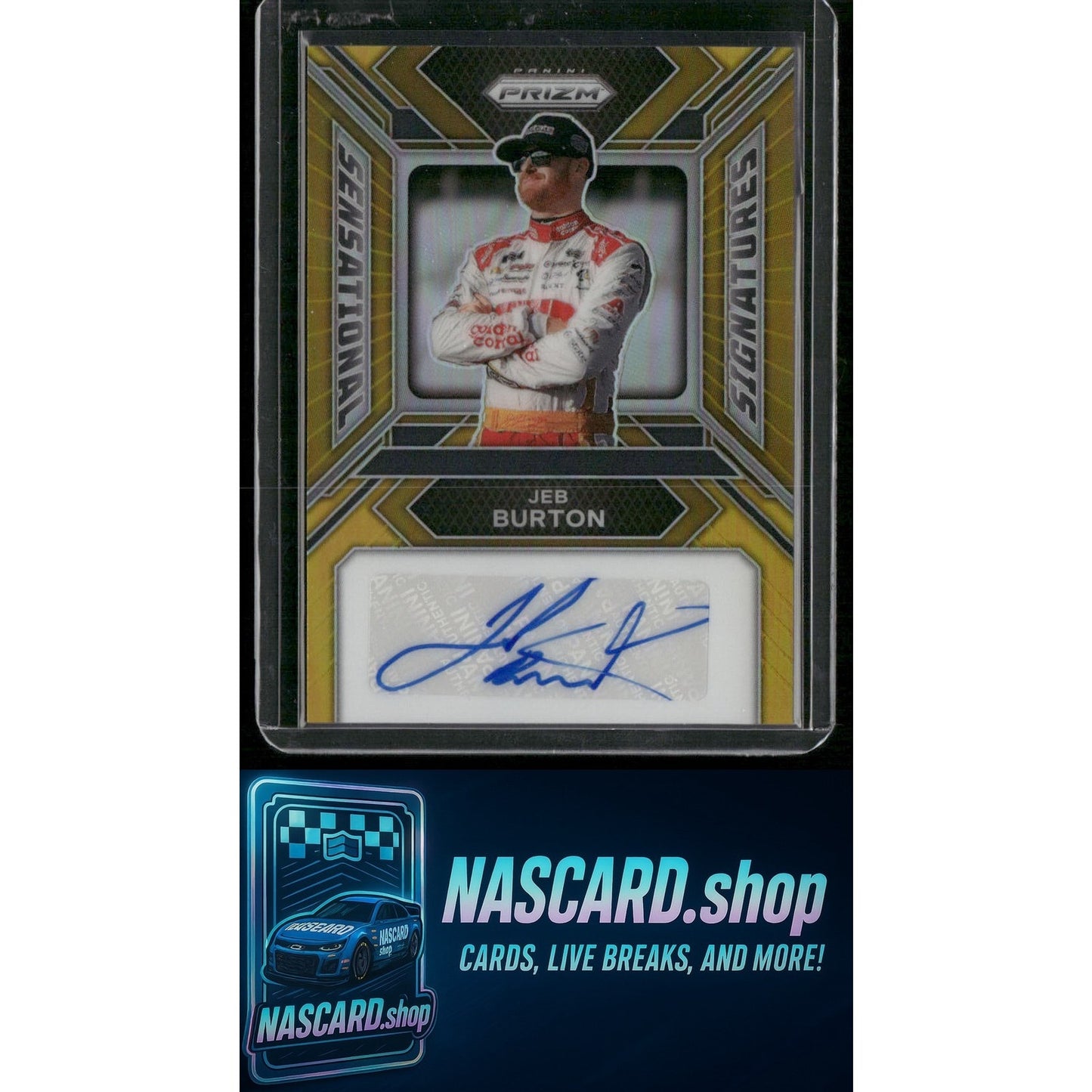 2024 Panini Prizm #SS-JBN Jeb Burton Sensational Signatures Gold #/10 - NASCARD.shop