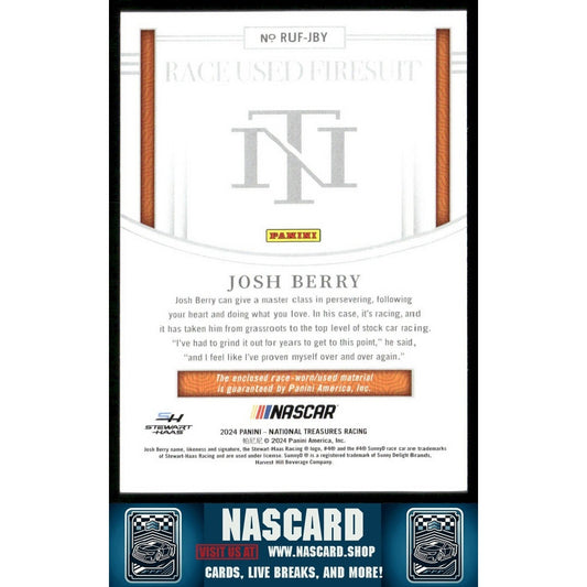 2024 National Treasures Race Used Firesuit Josh Berry /99
