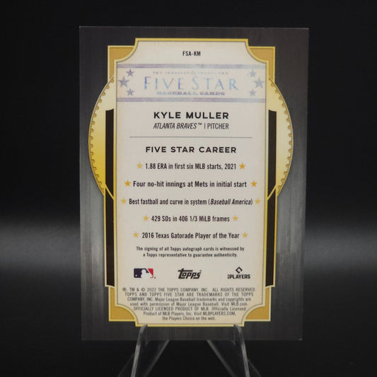 2022 Topps Five Star - Autographs Kyle Muller #FSA-KM (AU, RC)