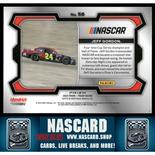 2024 Panini Prizm - Jeff Gordon Rides #56 White Sparkle Prizm