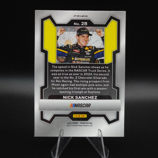 2024 Panini Prizm Racing Blue Cracked Ice Nick Sanchez #28