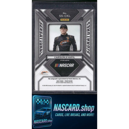 2024 Panini Prizm #SS-CKL Carson Kvapil Sensational Signatures RC - NASCARD.shop