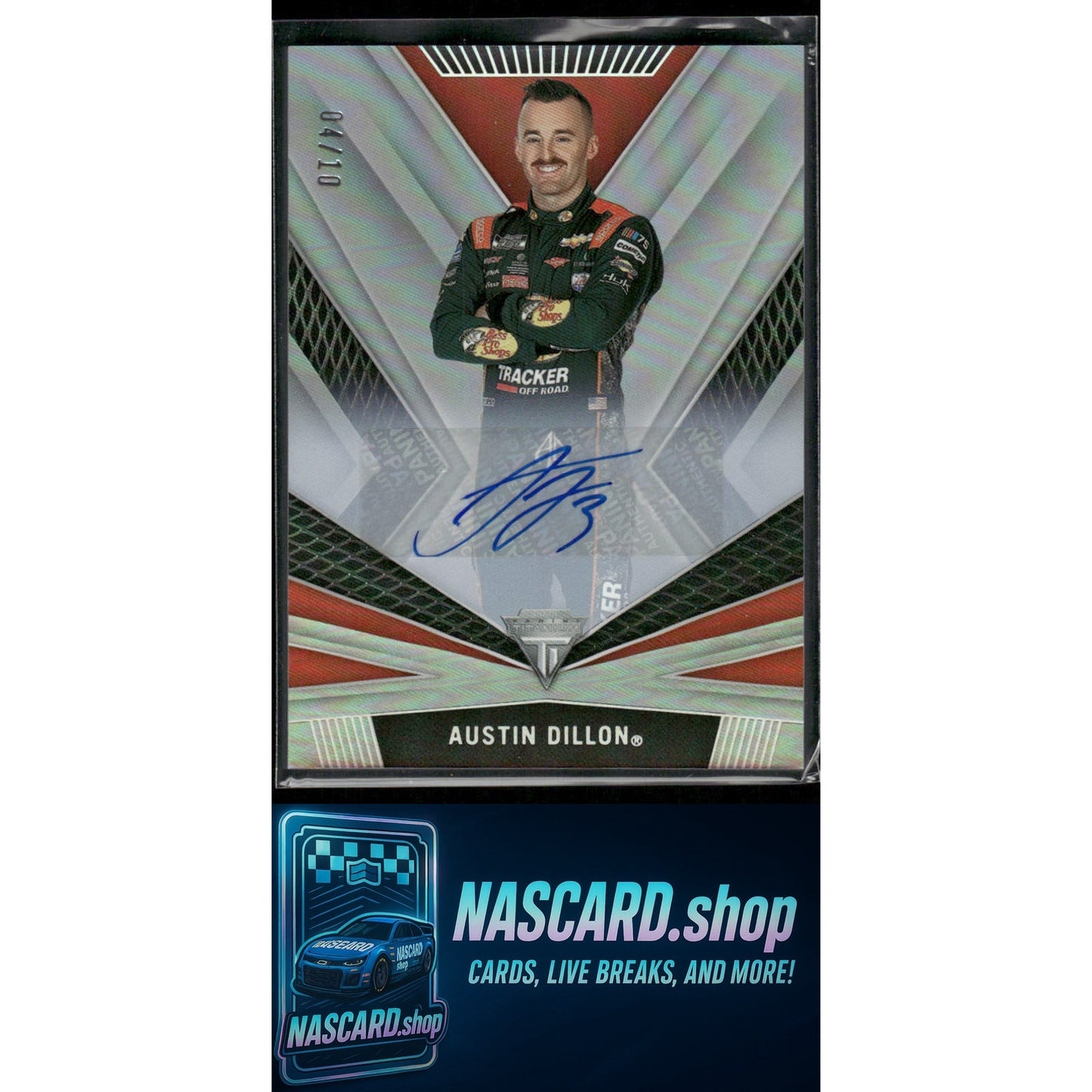 2023 Panini Chronicles #9 Austin Dillon Titanium Autographs Holo Silver #/10