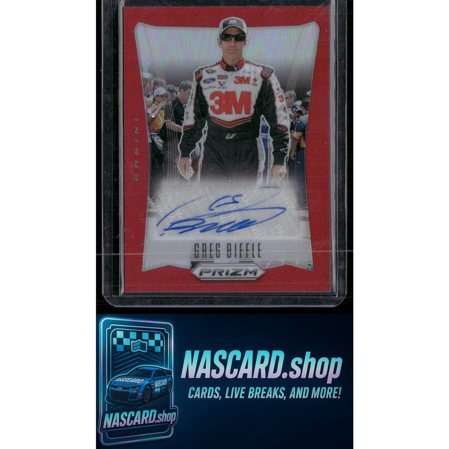 2024 Panini Prizm #TS-GBE Greg Biffle Throwback Signatures Red #/75 - NASCARD.shop