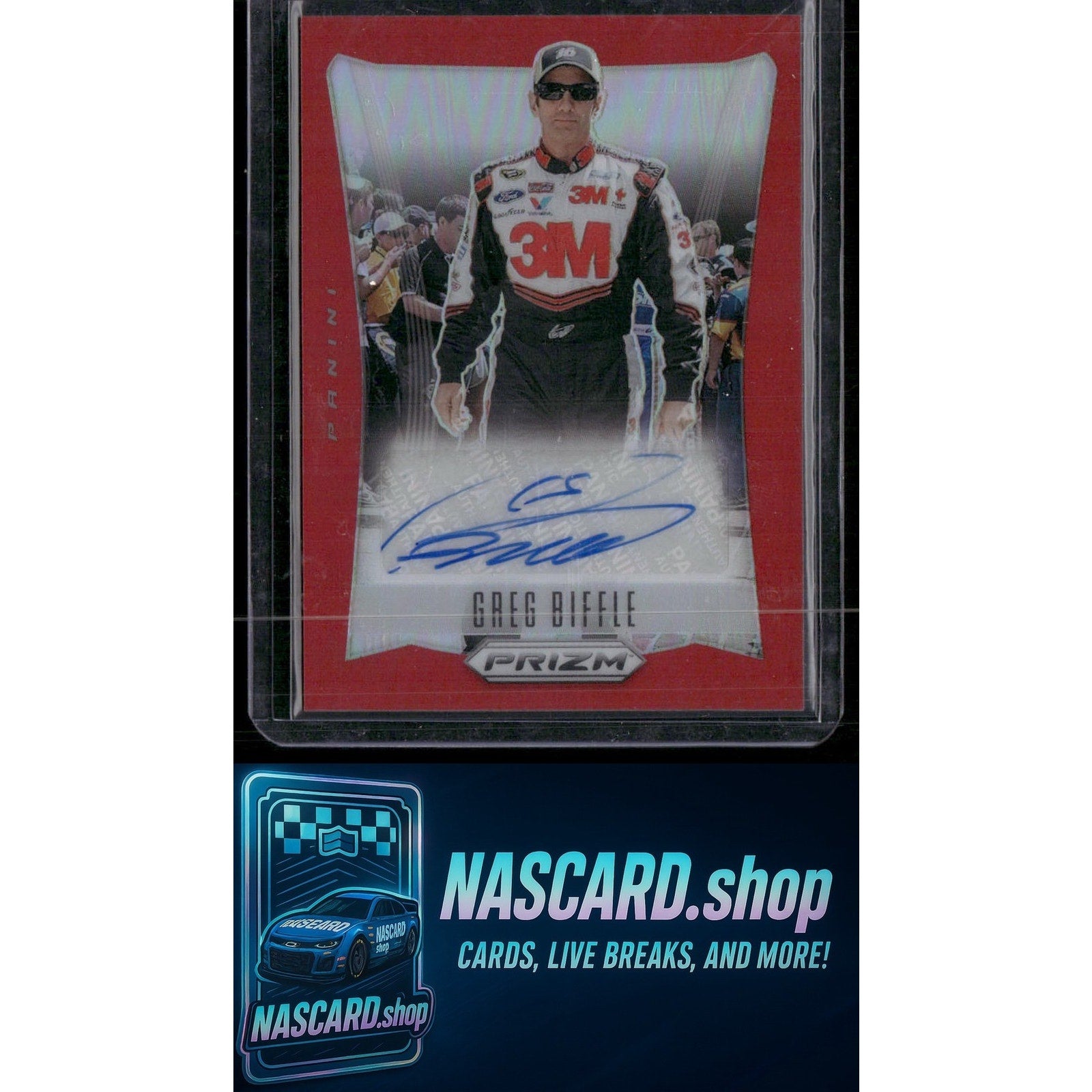 2024 Panini Prizm #TS-GBE Greg Biffle Throwback Signatures Red #/75 - NASCARD.shop