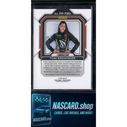 2023 Panini Prizm Toni Breidinger Patented Penmanship Carolina Blue Scope #/75 - NASCARD.shop