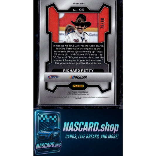 2024 Panini Prizm #99 Richard Petty Purple #/99