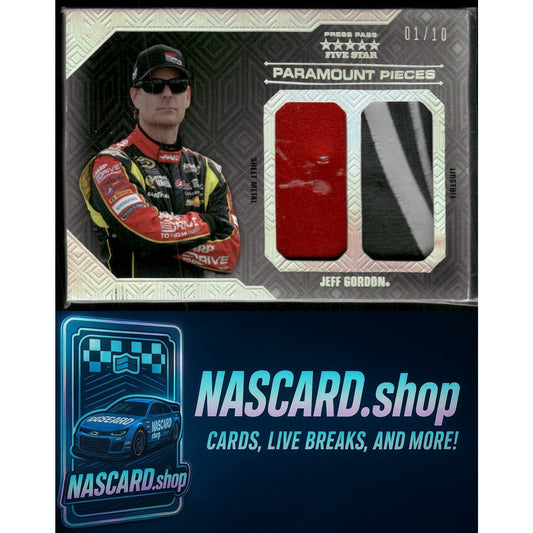 2010 Press Pass Five Star #PP-JG Jeff Gordon Paramount Pieces Holofoil #01/10 - NASCARD.shop