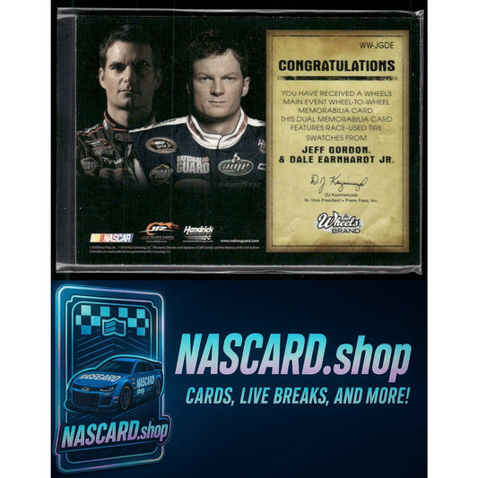 2010 Wheels Main Event Jeff Gordon Dale Earnhardt Jr. Wheel to Wheel #/50 - NASCARD.shop