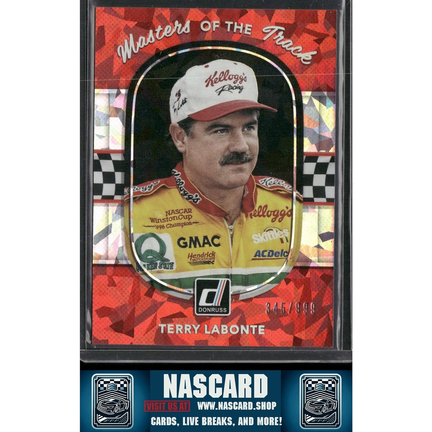 2018 Donruss #MT6 Terry Labonte Masters of the Track Cracked Ice - NASCARD.shop