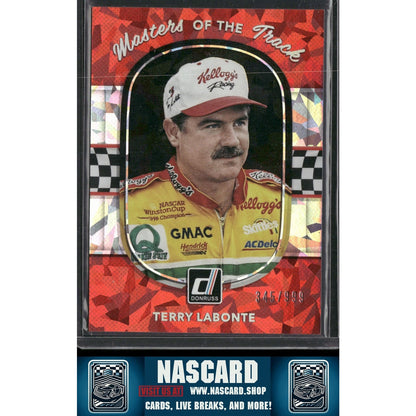 2018 Donruss #MT6 Terry Labonte Masters of the Track Cracked Ice - NASCARD.shop