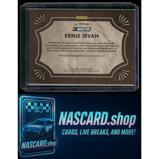 2021 Donruss #TTS-EI Ernie Irvan Timeless Treasures Signatures Red #/99