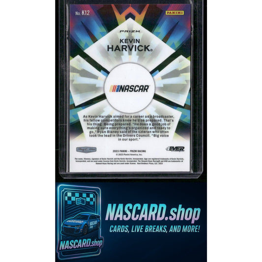 2023 Panini Prizm #K12 Kevin Harvick Kaleidoscopic White Sparkle Prizm