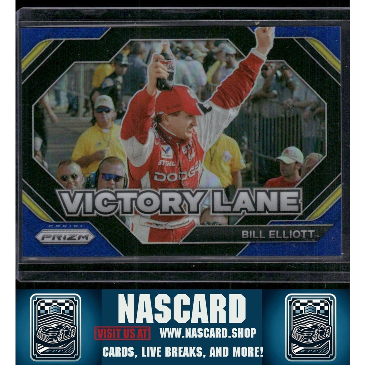 2024 Panini Prizm #9 Bill Elliott Victory Lane Blue #/49
