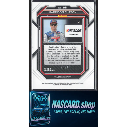 2023 Panini Prizm #68 Harrison Burton Gold Prizm #/10