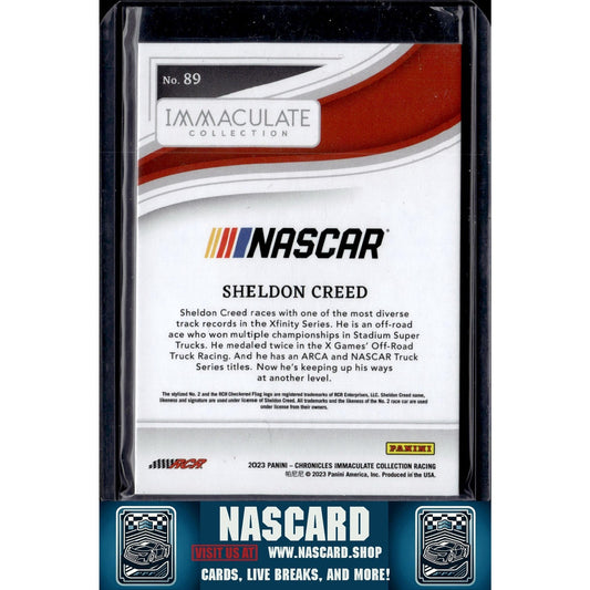 2023 Panini Chronicles #89 Sheldon Creed Immaculate Blue #/50 - NASCARD.shop