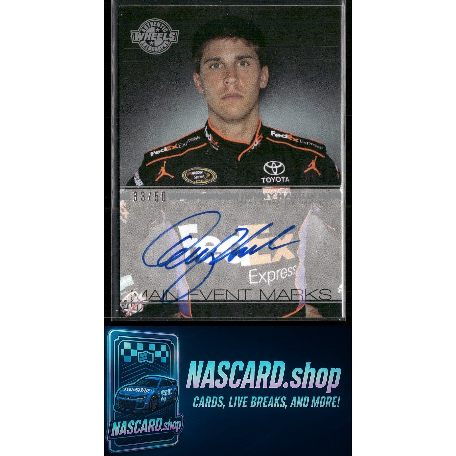 2011 Wheels Main Event #ME-DH Denny Hamlin Main Event Marks Silver #/50 - NASCARD.shop