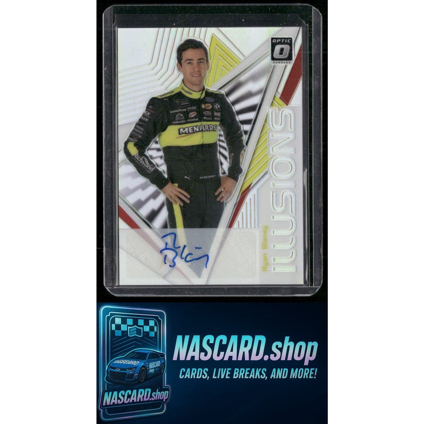 2020 Donruss #IL5 Ryan Blaney Optic Illusions Signatures Holo #/99